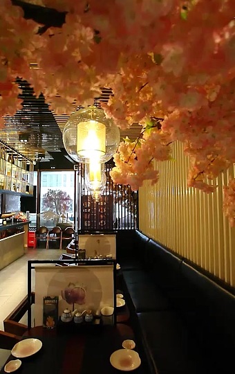有浪漫樱花的日料餐厅